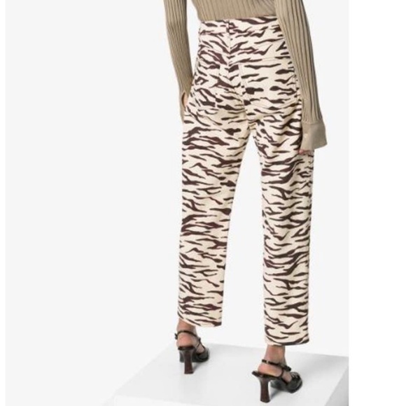 Rejina Pyo Sofia Tiger Print Straight Leg Jeans High Rise UK Size 10 / US Size 6 - Picture 10 of 15